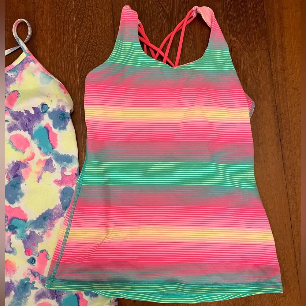 Ivivva strappy bright multicolor activewear tank set